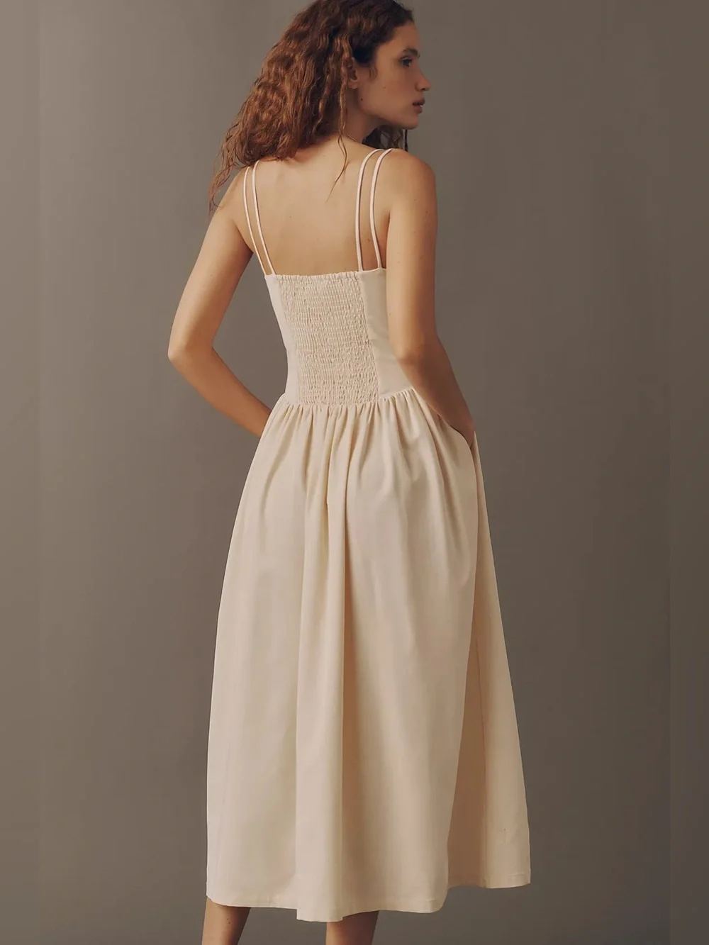NWT Anthropologie En Saison Elspeth Drop Waist Tie Strap Midi Dress - Picture 2 of 8